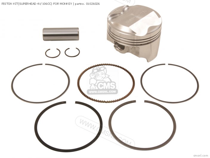 Takegawa PISTON KIT(SUPERHEAD 4V/106CC) FOR MONKEY 01026026