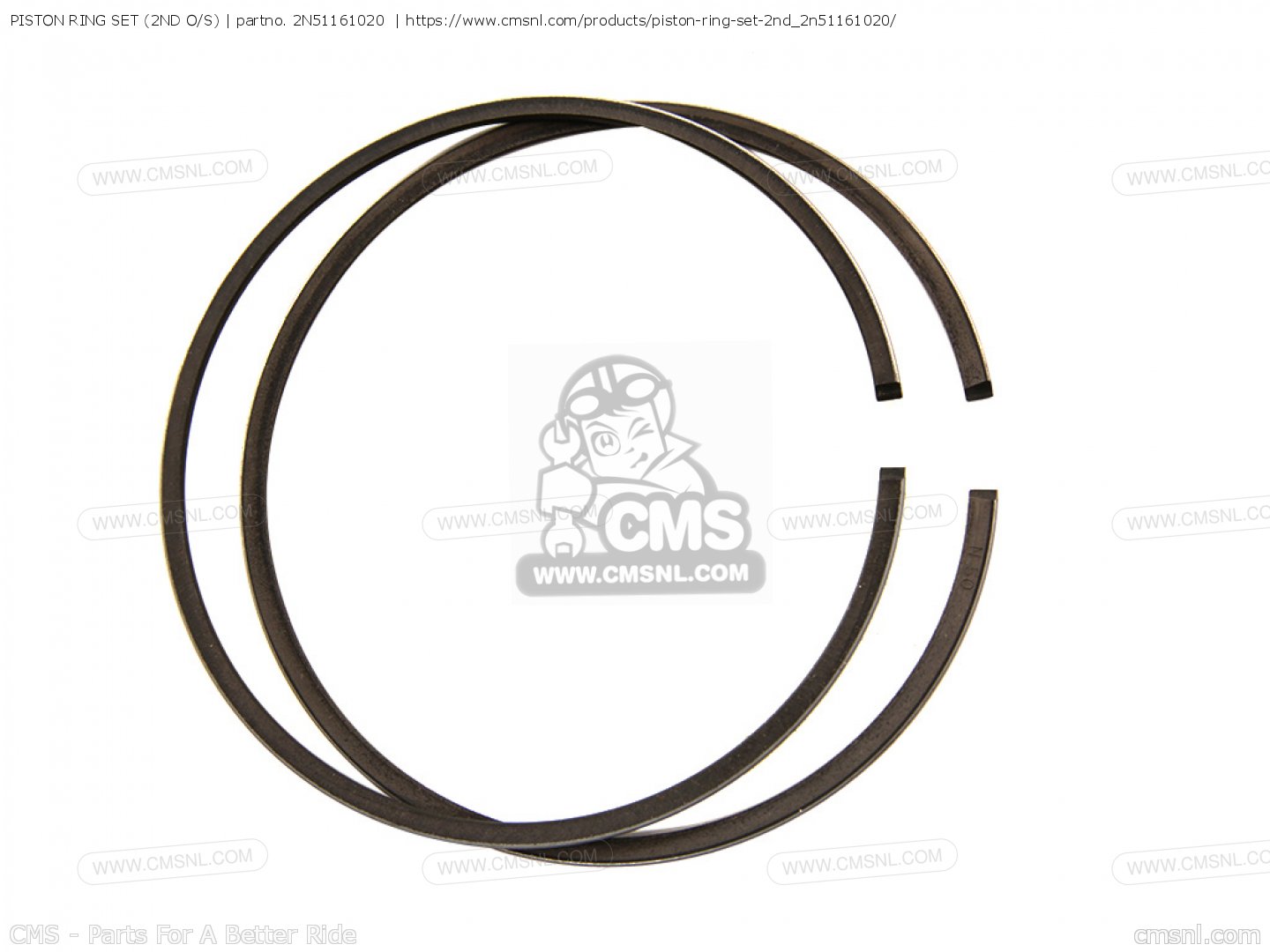 2N51161020: Piston Ring Set (2nd O/s) Yamaha - Buy The 2N5-11610-20 At ...