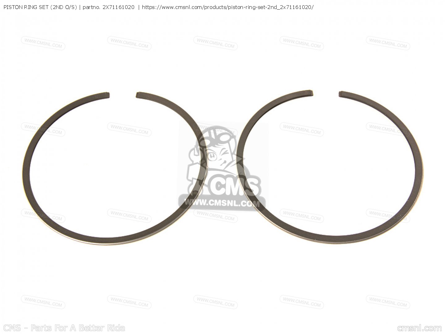 2X71161020: Piston Ring Set (2nd O/s) Yamaha - Buy The 2X7-11610-20 At ...