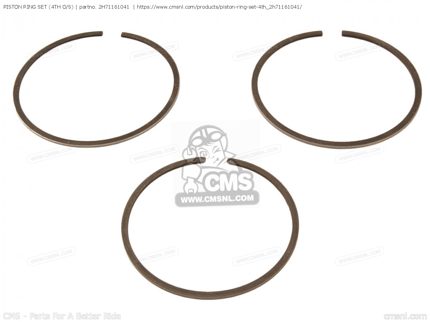 2H71161041 Piston Ring Set (4th O/s) Yamaha buy the 2H71161041 at