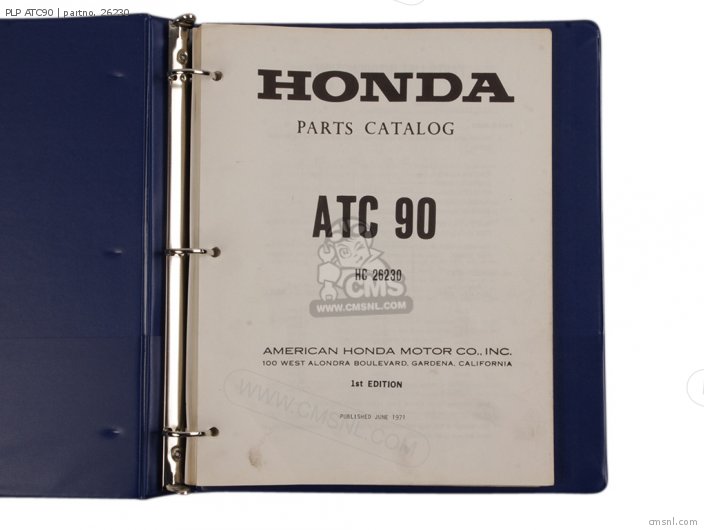 Honda PLP ATC90 26230 Honda PLP ATC90 26230