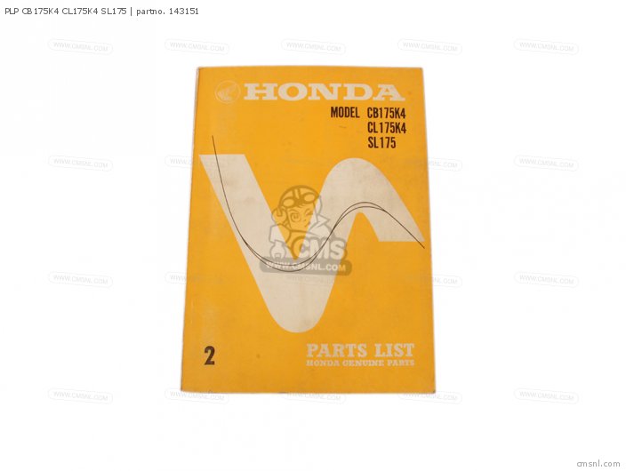 Honda PLP CB175K4 CL175K4 SL175 143151 Honda PLP CB175K4 CL175K4 SL175 143151