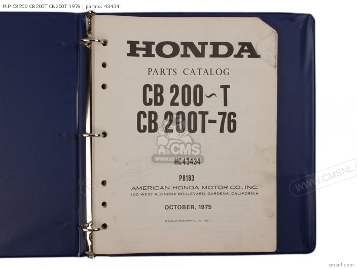 Honda PLP CB200 CB200T CB200T 1976 43434