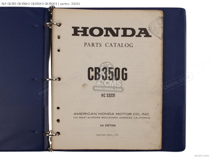 Honda PLP CB350 CB350K2 CB350K3 CB350K4 33231