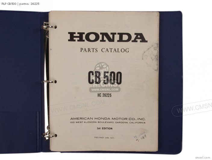 Honda PLP CB500 26225