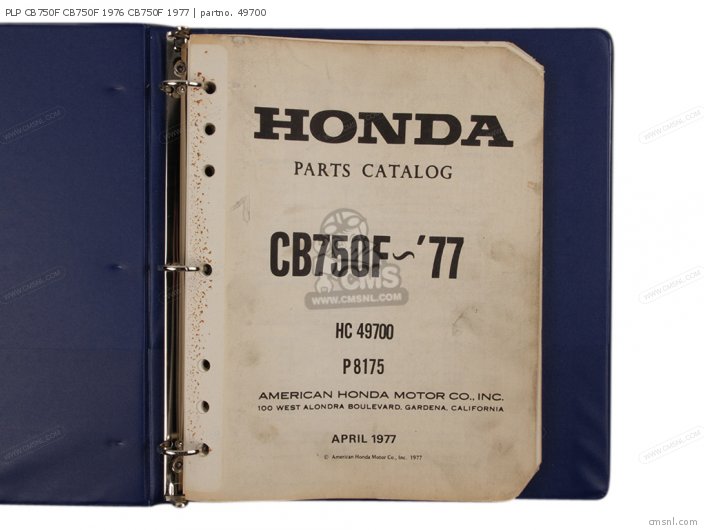 Honda PLP CB750F CB750F 1976 CB750F 1977 49700