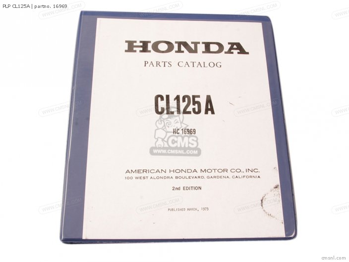 Honda PLP CL125A 16969