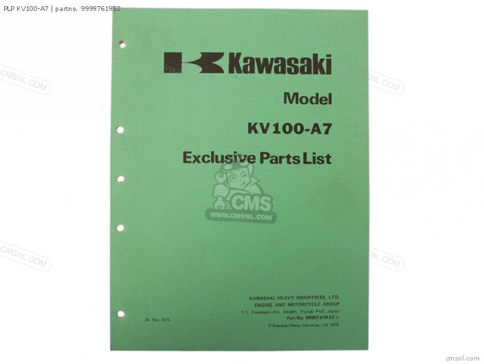 Kawasaki PLP KV100-A7 9999761952