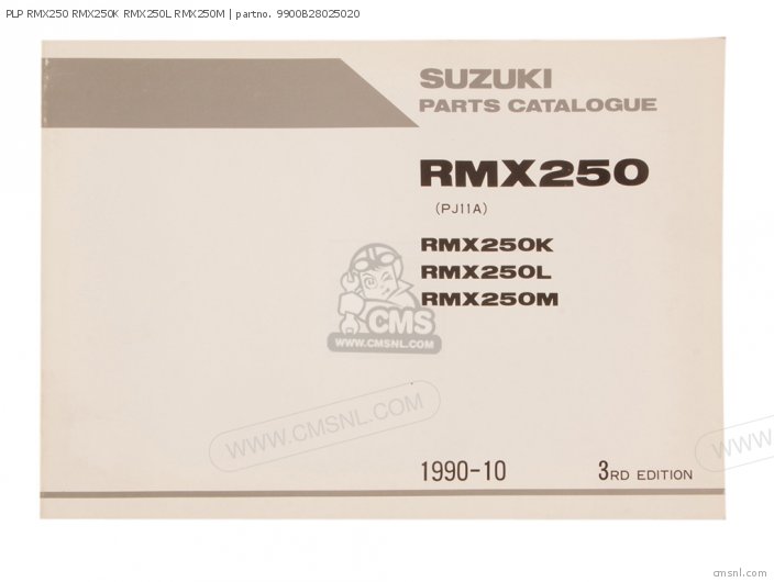 Suzuki PLP RMX250 RMX250K RMX250L RMX250M 9900B28025020