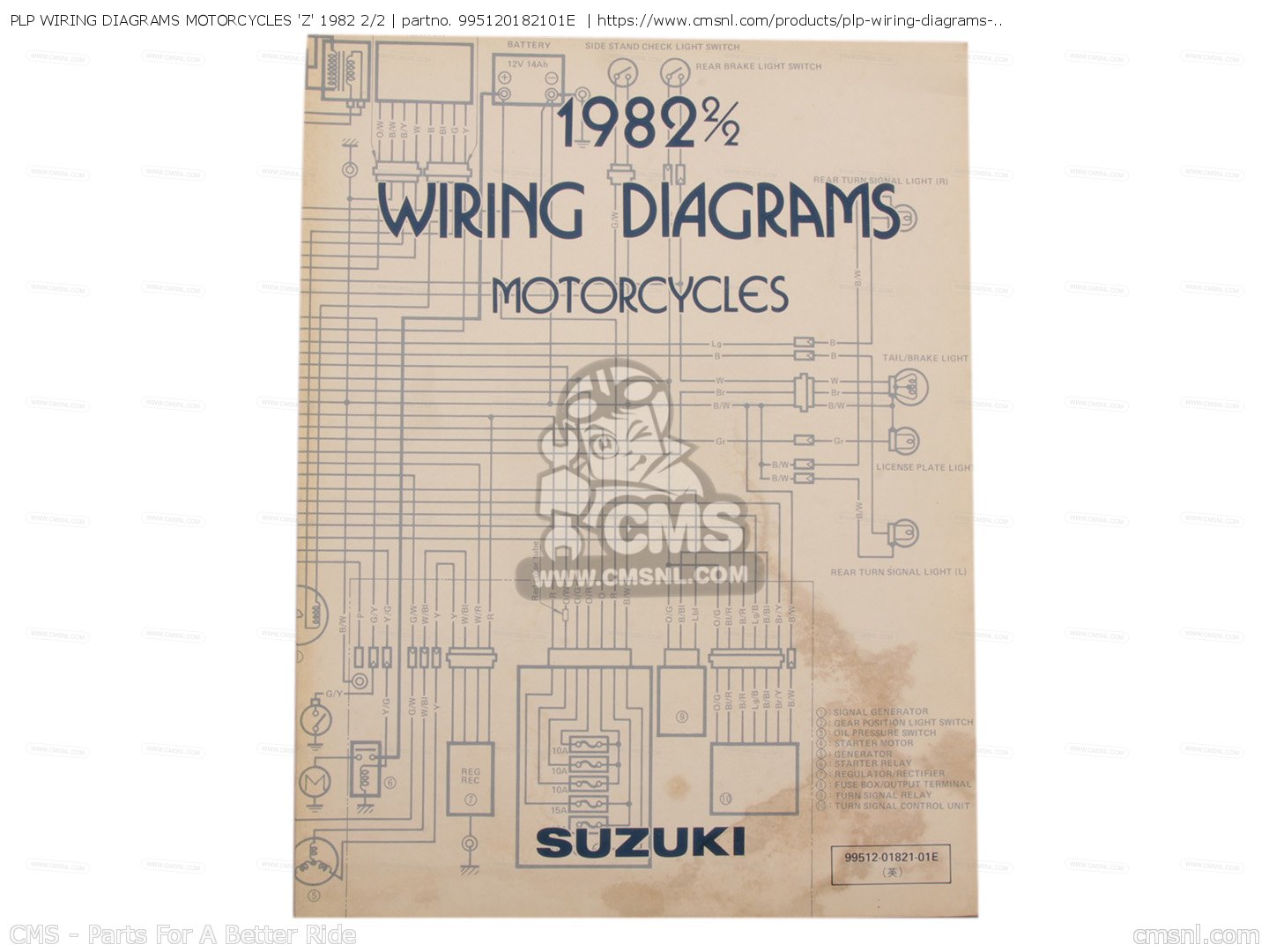 995120182101E: Plp Wiring Diagrams Motorcycles 'z' 1982 2/2 Suzuki