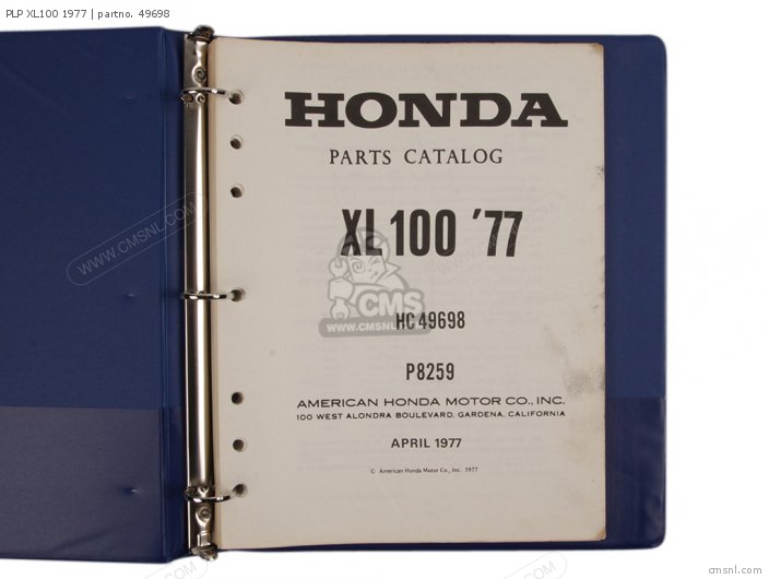 Honda PLP XL100 1977 49698