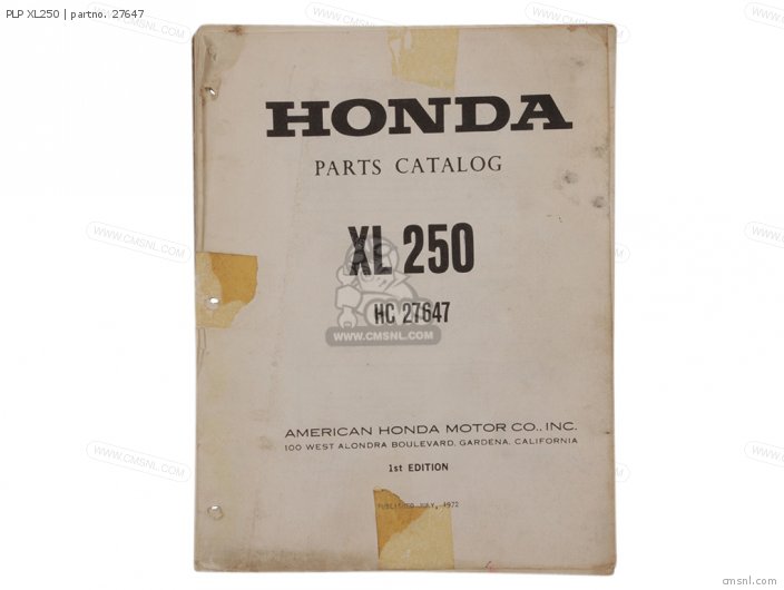 Honda PLP XL250 27647