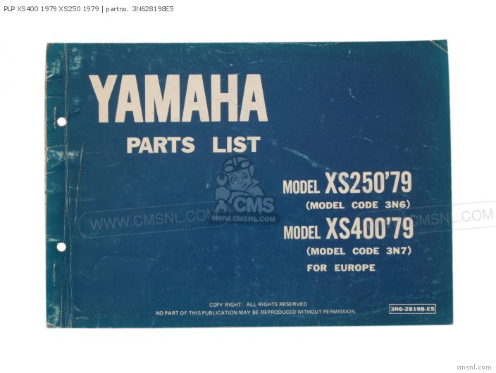 Yamaha PLP XS400 1979 XS250 1979 3N628198E5
