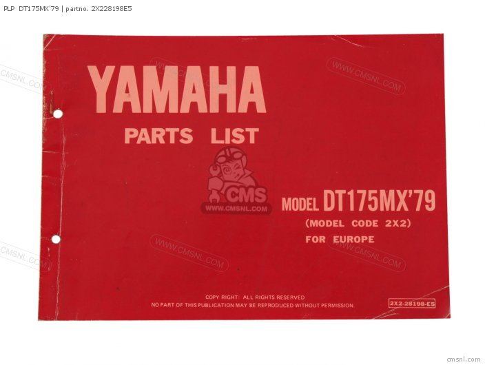Yamaha PLP  DT175MX'79 2X228198E5