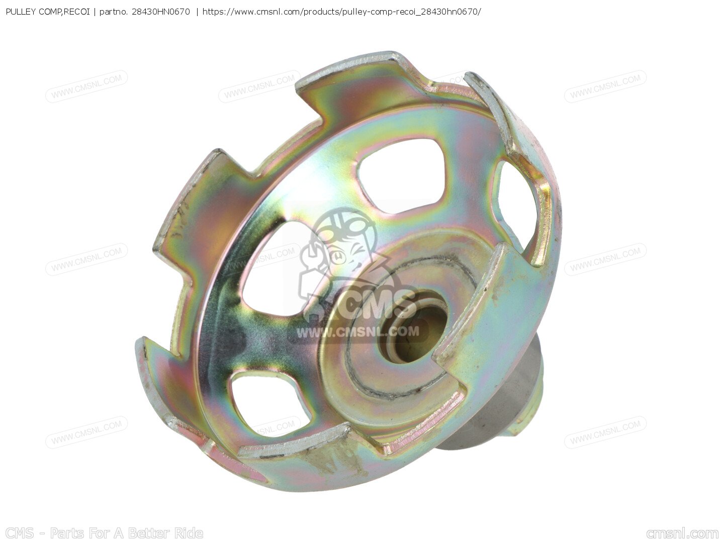 28430HN0670: PULLEY COMP,RECOI Honda - buy the 28430-HN0-670 at CMSNL