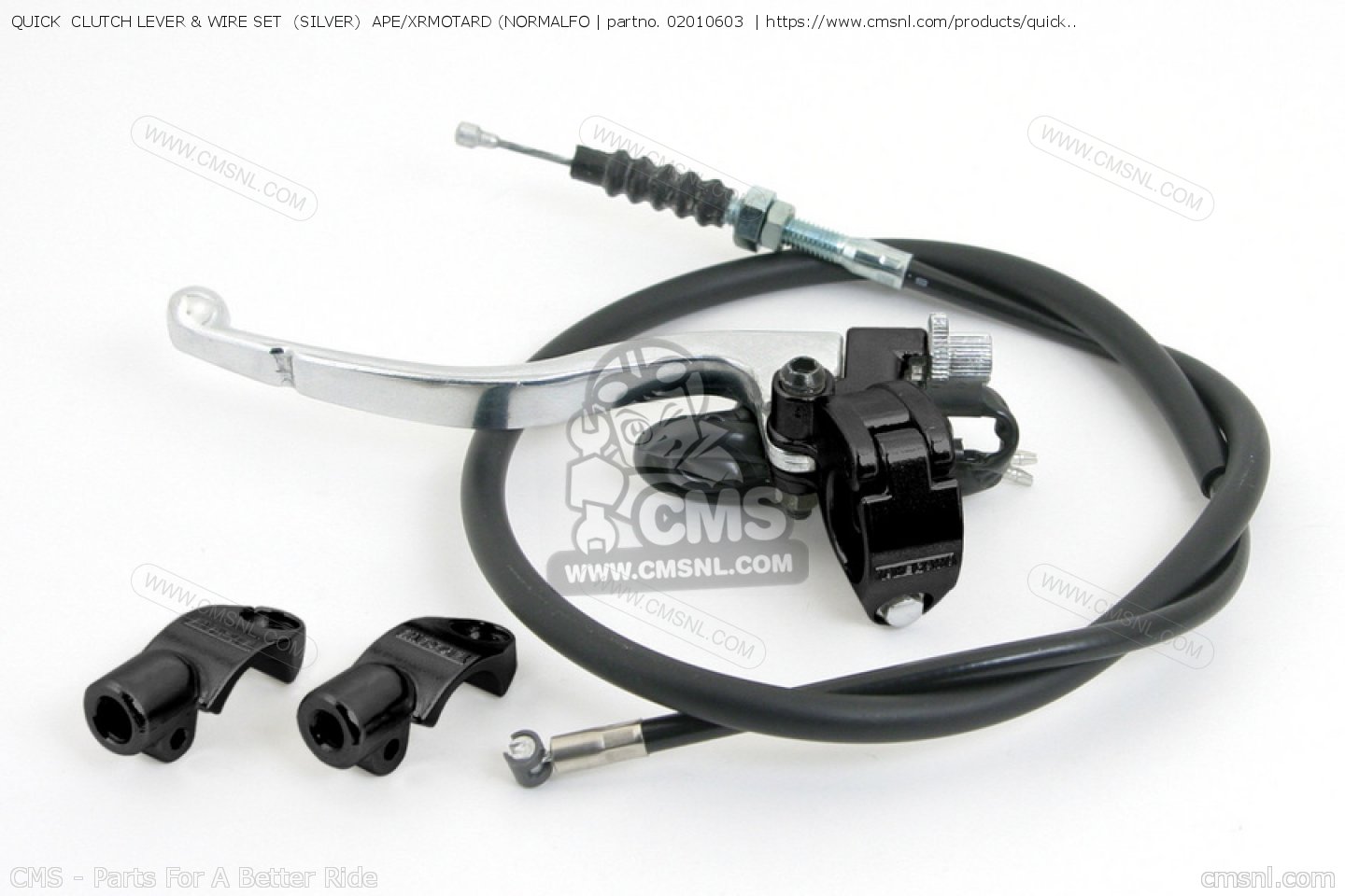 02010603 Quick Clutch Lever & Wire Set (silver) Ape/xrmotard (normalfo