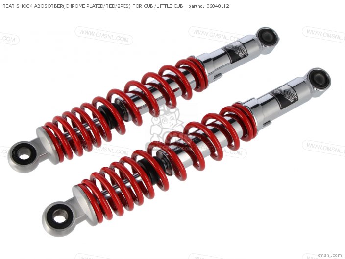 Takegawa REAR SHOCK ABOSORBER(CHROME PLATED/RED/2PCS) FOR CUB /LITTLE CUB 06040112