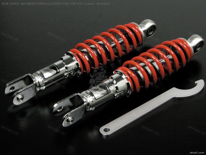 Takegawa REAR SHOCK ABSORBER 265MM (LOWERED,RED) FOR PCX 06040034