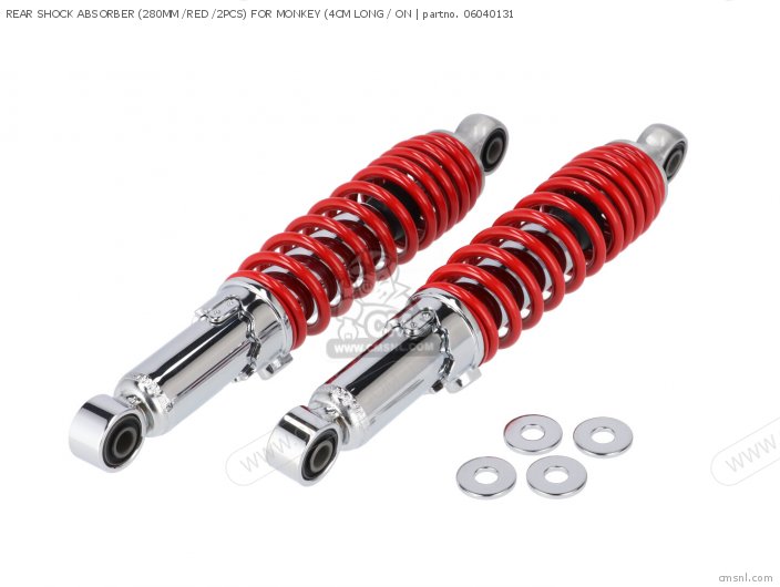 Takegawa REAR SHOCK ABSORBER (280MM /RED /2PCS) FOR MONKEY (4CM LONG / ON 06040131