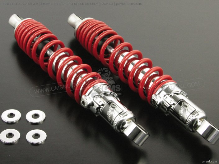 Takegawa REAR SHOCK ABSORBER (305MM / RED / 2 PIECES) FOR MONKEY (12CM LO 06040016