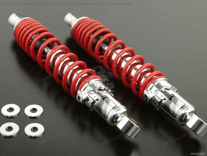 Takegawa REAR SHOCK ABSORBER (305MM / RED / 2 PIECES) FOR MONKEY (12CM LO 06040067