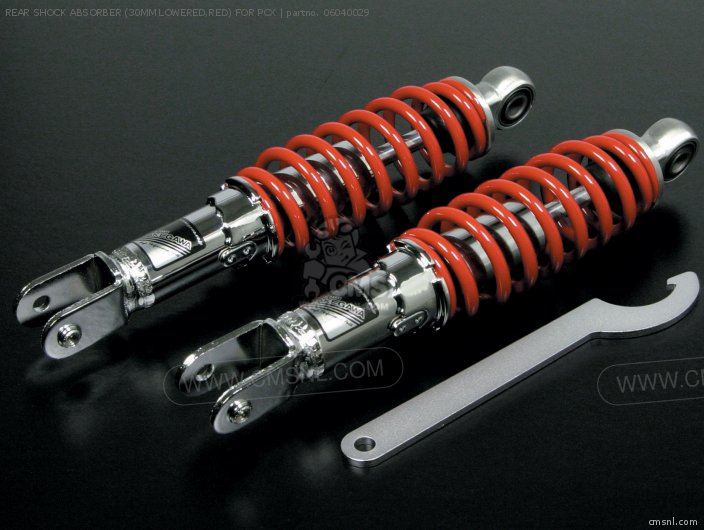 Takegawa REAR SHOCK ABSORBER (30MM LOWERED,RED) FOR PCX 06040029