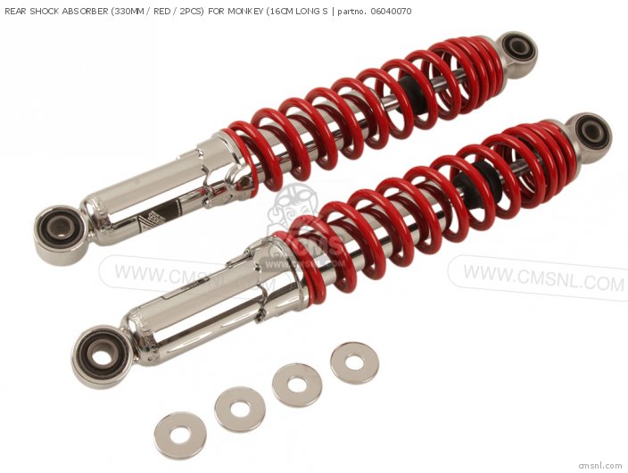 Takegawa REAR SHOCK ABSORBER (330MM / RED / 2PCS) FOR MONKEY (16CM LONG S 06040070