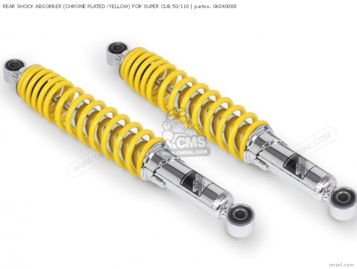 Takegawa REAR SHOCK ABSORBER (CHROME PLATED /YELLOW) FOR SUPER CUB 50/110 06040088