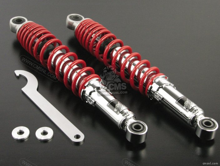 Takegawa REAR SHOCK ABSORBER (CHROME PLATING / RED /2PCS) FOR CUB110 06040022