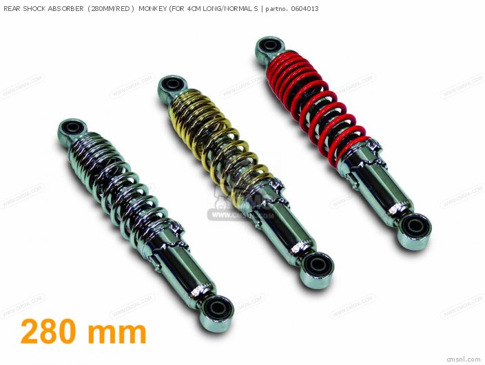 Takegawa REAR SHOCK ABSORBER  (280MM/RED )  MONKEY (FOR 4CM LONG/NORMAL S 0604013