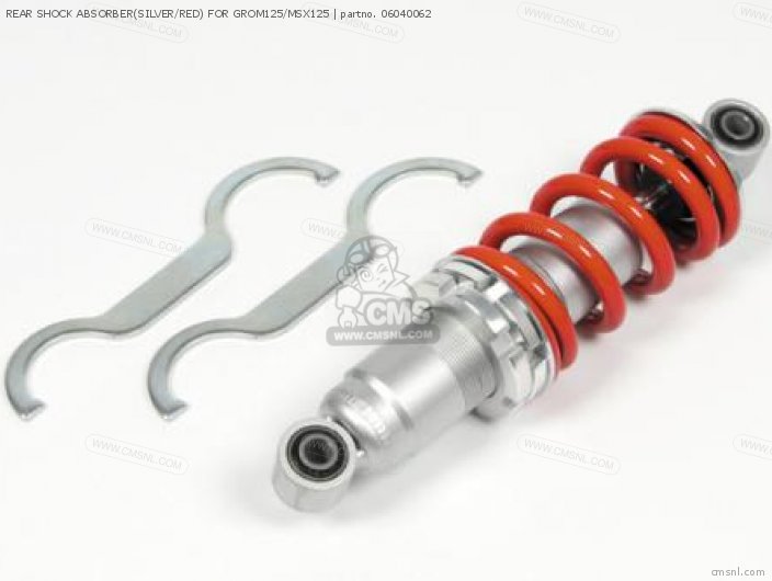 Takegawa REAR SHOCK ABSORBER(SILVER/RED) FOR GROM125/MSX125 06040062