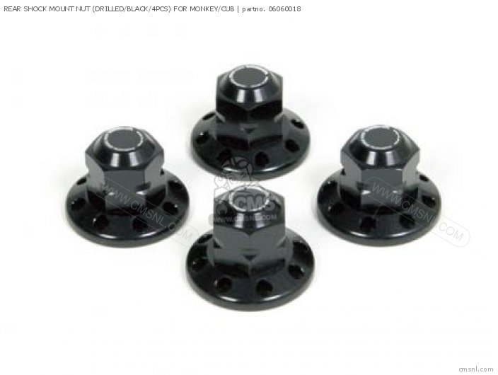 Takegawa REAR SHOCK MOUNT NUT (DRILLED/BLACK/4PCS) FOR MONKEY/CUB 06060018