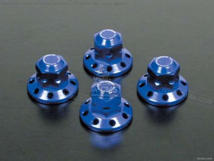 Takegawa REAR SHOCK MOUNT NUT (DRILLED/BLUE/4PCS) FOR MONKEY/CUB 06060019