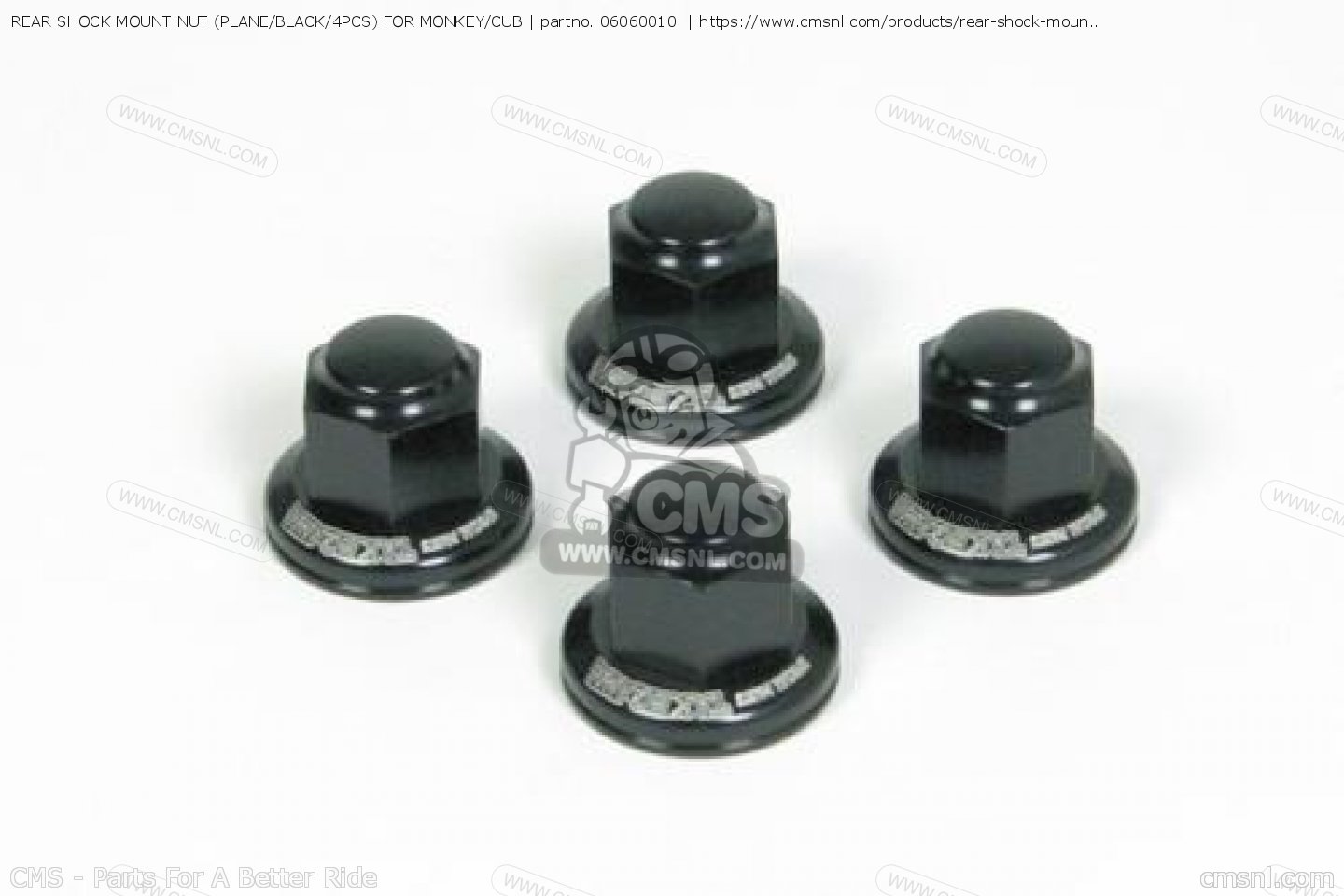 06060010 Rear Shock Mount Nut (plane/black/4pcs) For Monkey/cub