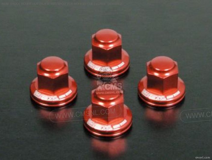 Takegawa REAR SHOCK MOUNT NUT (PLANE/RED/4PCS) FOR MONKEY/CUB 06060012