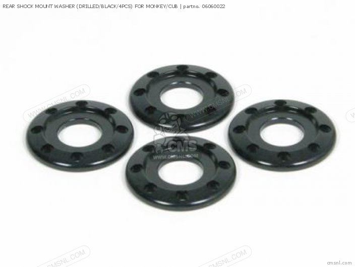 Takegawa REAR SHOCK MOUNT WASHER (DRILLED/BLACK/4PCS) FOR MONKEY/CUB 06060022 Takegawa REAR SHOCK MOUNT WASHER (DRILLED/BLACK/4PCS) FOR MONKEY/CUB 06060022