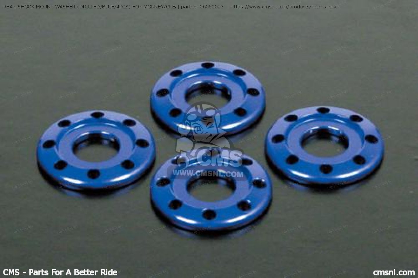 06060023 Rear Shock Mount Washer (drilled/blue/4pcs) For Monkey/cub