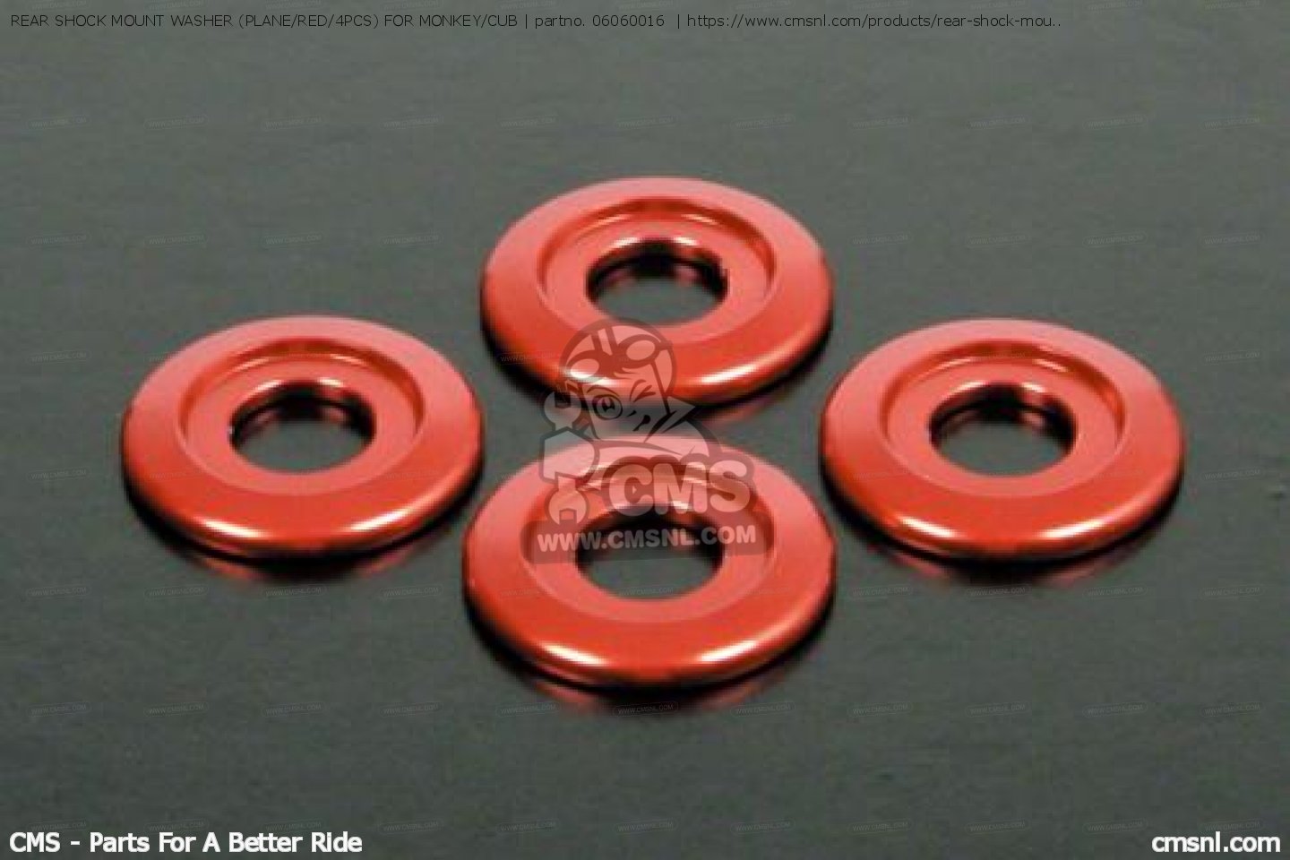 06060016 Rear Shock Mount Washer (plane/red/4pcs) For Monkey/cub