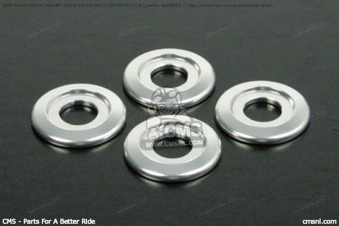 06060013 Rear Shock Mount Washer (plane/silver/4pcs) For Monkey/cub