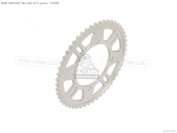 AFAM REAR SPROCKET ALU 428, 51T 1710551 AFAM REAR SPROCKET ALU 428, 51T 1710551