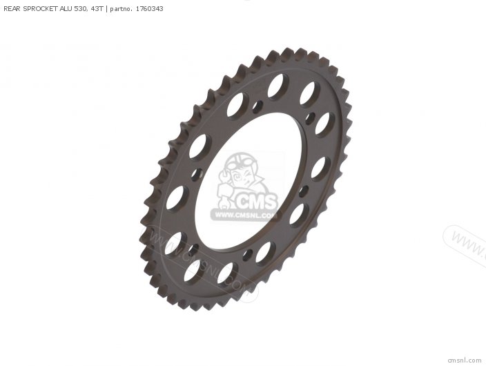 AFAM REAR SPROCKET ALU 530, 43T 1760343 AFAM REAR SPROCKET ALU 530, 43T 1760343