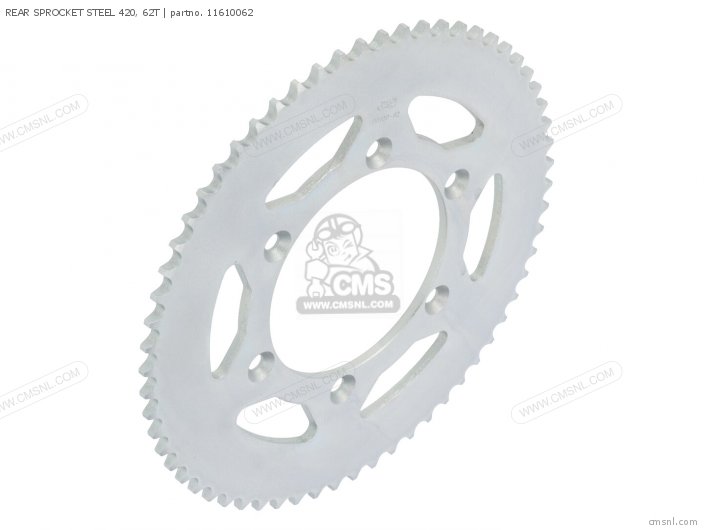 AFAM REAR SPROCKET STEEL 420, 62T 11610062 AFAM REAR SPROCKET STEEL 420, 62T 11610062