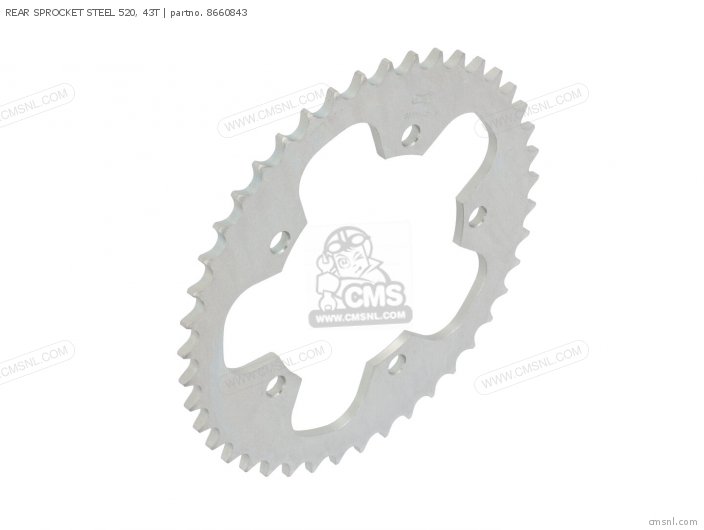 AFAM REAR SPROCKET STEEL 520, 43T 8660843 AFAM REAR SPROCKET STEEL 520, 43T 8660843