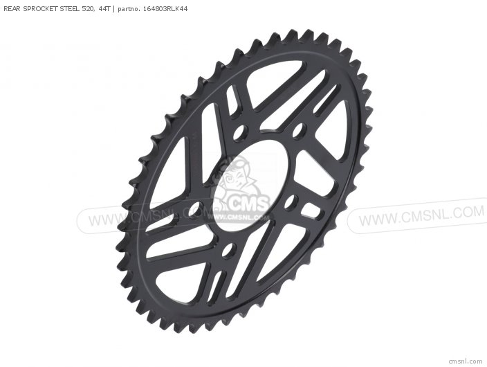 AFAM REAR SPROCKET STEEL 520, 44T 164803RLK44 AFAM REAR SPROCKET STEEL 520, 44T 164803RLK44