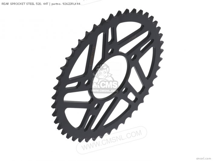 AFAM REAR SPROCKET STEEL 520, 44T 92622RLK44 AFAM REAR SPROCKET STEEL 520, 44T 92622RLK44