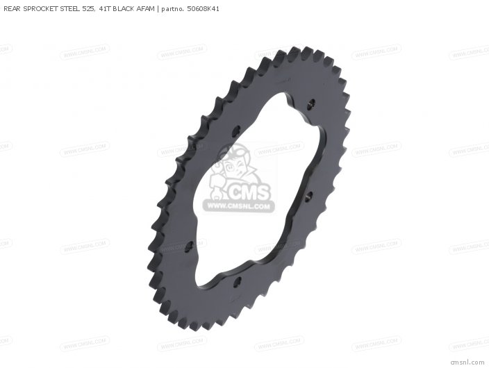 AFAM REAR SPROCKET STEEL 525, 41T BLACK 50608K41 AFAM REAR SPROCKET STEEL 525, 41T BLACK 50608K41