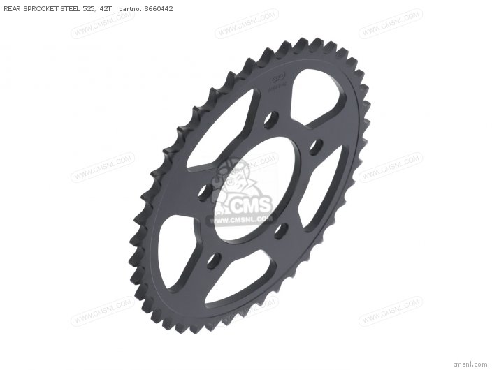 AFAM REAR SPROCKET STEEL 525, 42T 8660442 AFAM REAR SPROCKET STEEL 525, 42T 8660442