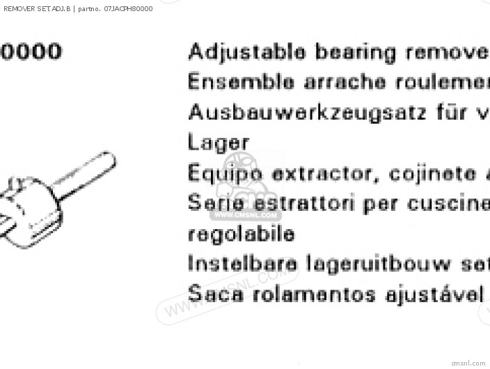 Honda REMOVER SET,ADJ.B 07JACPH80000