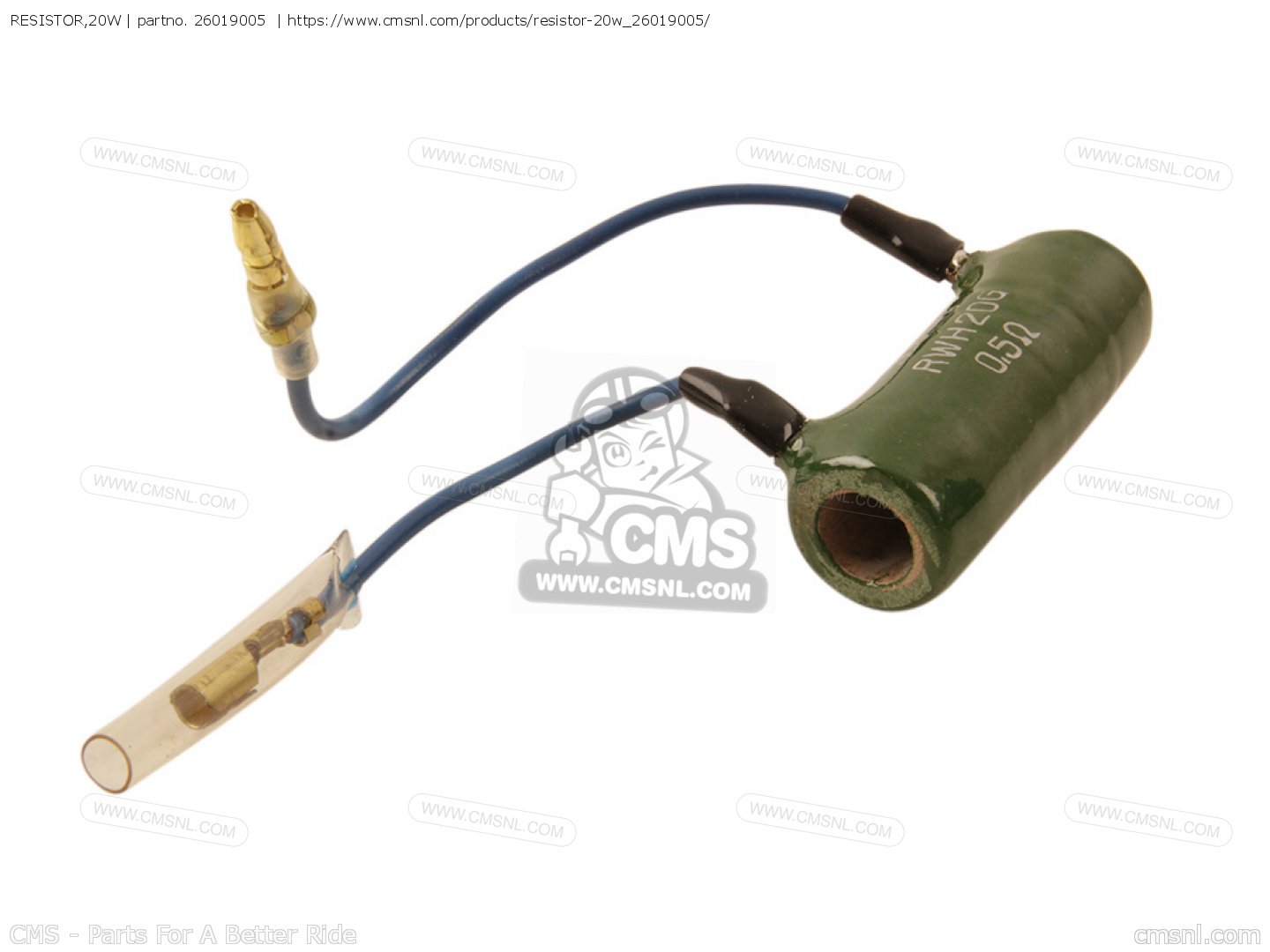 26019005: RESISTOR,20W Kawasaki - buy the 26019-005 at CMSNL