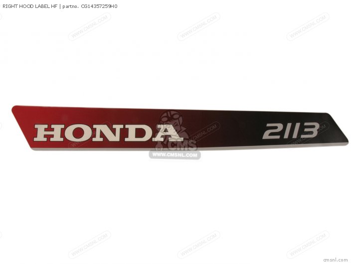 Honda RIGHT HOOD LABEL HF CG14357259H0